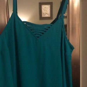 torrid Tops - Turquoise layering Cami with detailed neck torrid Tops - Turquoise layering Cami with detailed neck